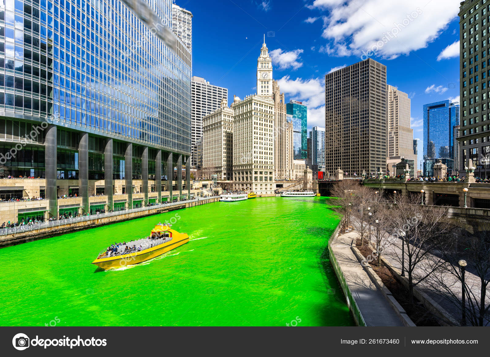 Chicago Skylines Building Green Dyeing River Chicago River Patrick's