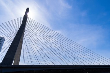 Boston 'daki Boston Zakim Köprüsü MA USA