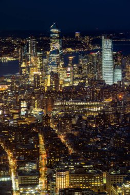 New York 'un orta kasabası, Manhattan' dan şafak vakti Skylines şehir manzarası.