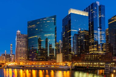 Chicago City Illinois ABD Chicago şehir merkezinde Chicago Skylines bina havadan görünümü. Chicago'nun güneyine bakmak.