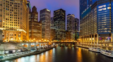 Chicago City Illinois ABD Chicago şehir merkezinde Chicago Skylines bina havadan görünümü. Chicago'nun güneyine bakmak.