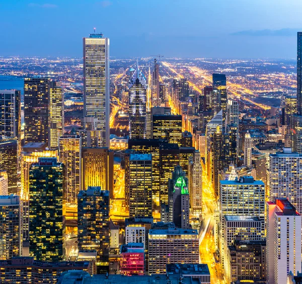Widok Lotu Ptaka Chicago Skylines Budynku Centrum Chicago Chicago City — Zdjęcie stockowe