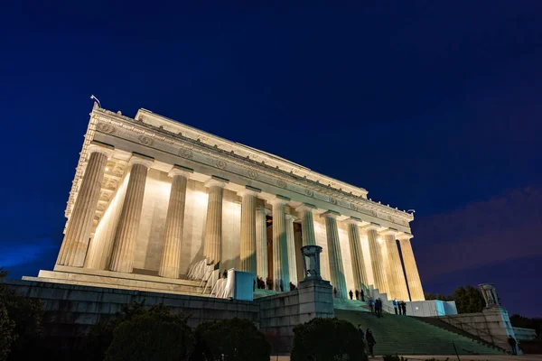 Lincoln Memorial Building Washington Usa Tramonto Della Notte — Foto Stock
