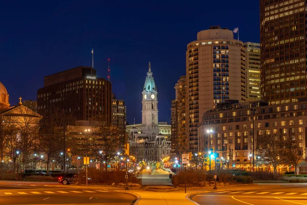 Philladelphia City Hall Saat Kulesi Philladelphia, Pennsylvania, Abd. Günbatımı