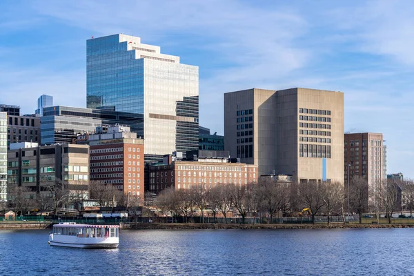 Boston Innenstadt Stadtbild Entlang Des Charles River Mit Skylines Gebäude — Stockfoto