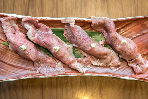 Суши Хида Вагью Говядина Groumet Японской Кухни — стоковое фото