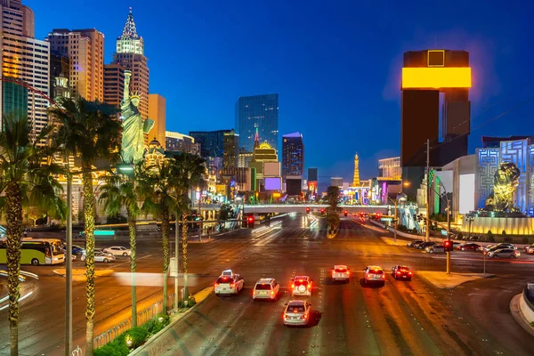 Pejzaż Las Vegas Strip Widok Lotu Ptaka Nevadzie Świt Zmierzch — Zdjęcie stockowe