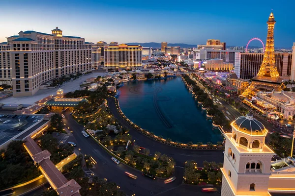 Cityscape Las Vegas Strip Aerial View Nevada Dawn Sunrise Twilight — Stock Photo, Image