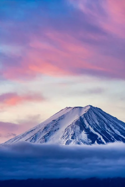 Monte Fuji Bella Alba Kawaguchiko Fujiyoshida Città — Foto Stock