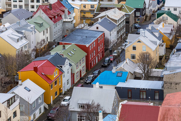 Aerial view of Reykjavik city, Capital of Iceland