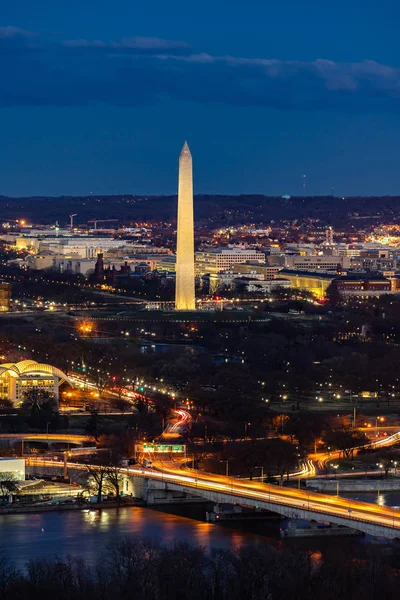 Vista Aérea Paisagem Urbana Washington Partir Arlington Virginia Usa — Fotografia de Stock