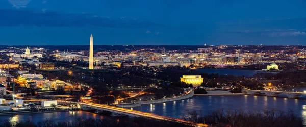 Vista Aérea Paisagem Urbana Washington Partir Arlington Virginia Usa — Fotografia de Stock