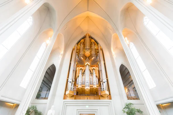 アイスランドのハルグリムスキルカ大聖堂の美しいインテリア — ストック写真