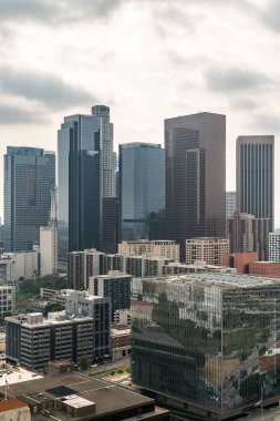 Los Angeles California ABD'de havadan Los Angeles şehir gökdelenleri