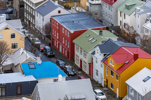 Aerial view of Reykjavik city, Capital of Iceland