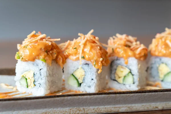 California Maki Woth Zalm Tamago Japans Eten Keuken — Stockfoto