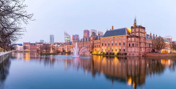 Panorama Palais Binnenhof Place Parlement Haye Pays Bas Crépuscule — Photo