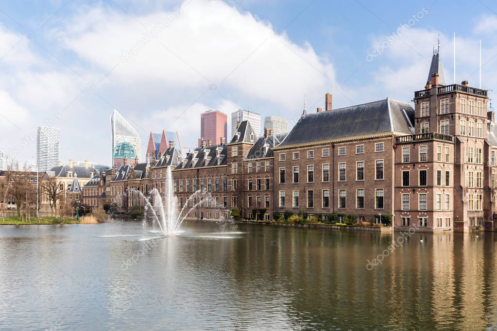 Binnenhof palace, place of Parliament in The Hague, of Netherlands 