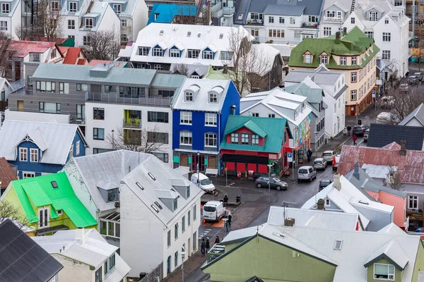 Vista Aérea Cidade Reykjavik Capital Islândia — Fotografia de Stock