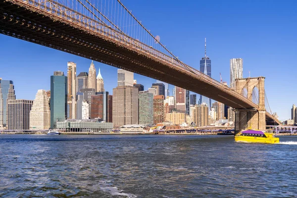 Brooklyn Bridge Lower Manhattan Wolkenkratzer Building Brooklyn New York City — Stockfoto