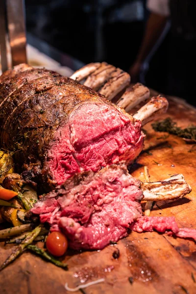 Wagyu Beef Roast Prime Rib Carving Food — Stock Photo, Image