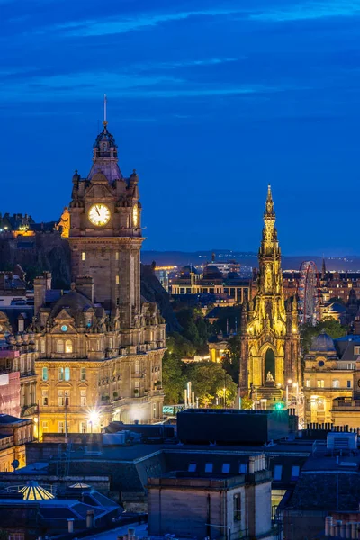 Edinburgh Cityscape Calton Hill Sunset Atardecer Edimburgo Escocia Reino Unido — Foto de Stock