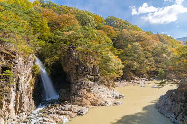 日本栃木 Ryuyo 峡谷彩虹瀑布 — 图库照片