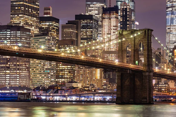 Brooklyn Bridge Lower Manhattan Wolkenkratzer Building New York City New — Stockfoto