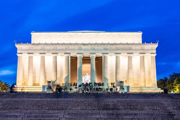 Lincoln Memorial Budova Washingtonu Nočním Západu Slunce — Stock fotografie