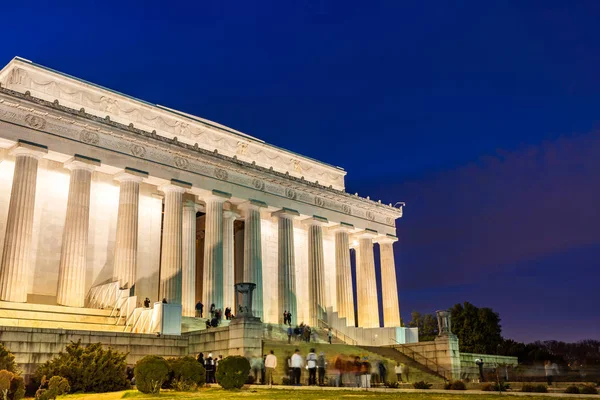 Edificio Lincoln Memorial Washington Usa Atardecer Por Noche —  Fotos de Stock