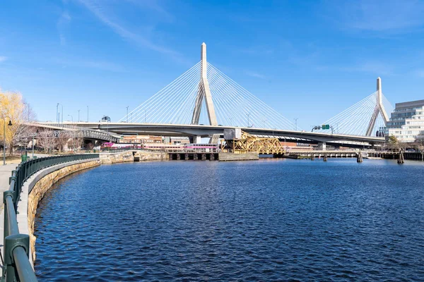 Boston Zakim Bridge Boston Centro Usa — Foto Stock