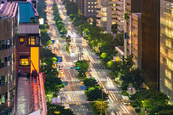 Luftaufnahme Des Stadtbildes Von Fukuoka Der Innenstadt Von Havanna Hakata — Stockfoto