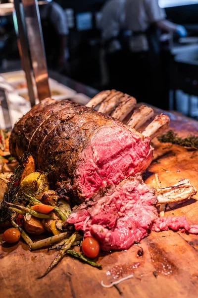 Wagyu Beef Roast Prime Rib Carving Food — Stock Photo, Image