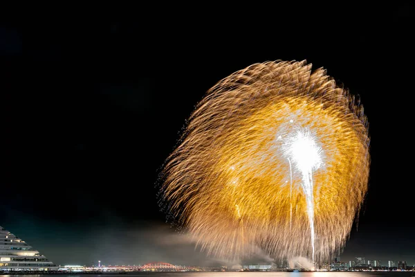 Mooi Vuurwerk Zomer Festival Matsuri Kobe Japan — Stockfoto