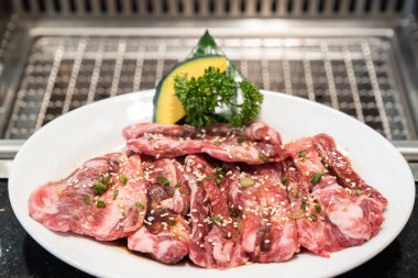 Japon yakiniku için ham sigorta primi wagyu Dana kaburga