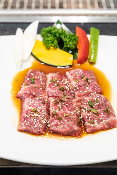 Raw Premium Wagyu Beef Meat Japanese Yakiniku — Stock Photo, Image