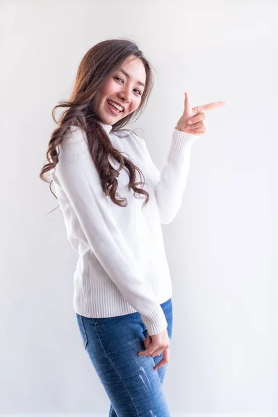 Porträt Von Gut Aussehenden Schönen Jungen Asiatischen Erwachsenen Mädchen Trägt — Stockfoto