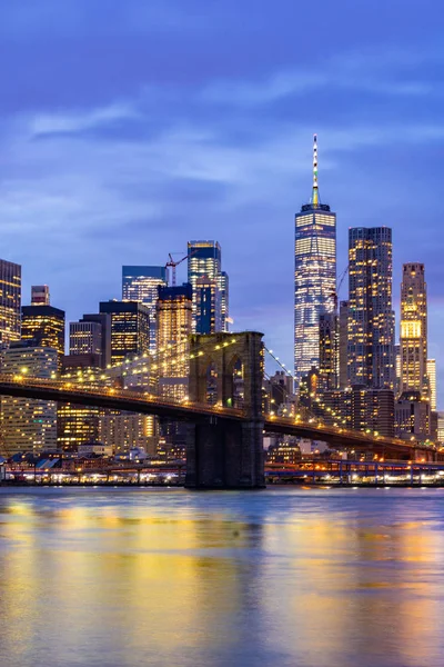 Brooklyn Bridge Lower Manhattan Wolkenkratzer Building New York City New — Stockfoto