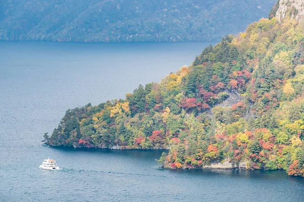 Flygfoto Över Höst Höst Berget Med Towada Sjön Aomori Tohoku — Stockfoto