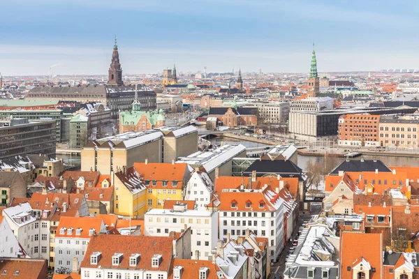 Luchtfoto Van Copenhagen Cityscape Downtown — Stockfoto