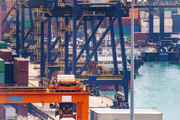 Práce Tshing Hong Kong Port Pro Lodní Nákladní Dopravu Globální — Stock fotografie