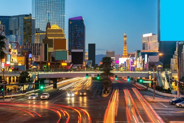 Las Vegas Strip Gród Nevadzie Zachód Słońca Usa — Zdjęcie stockowe