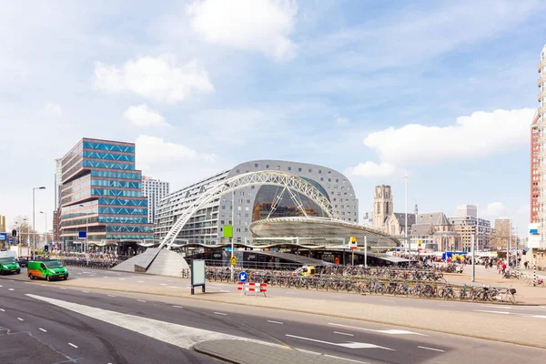 Cityscape Piękne Landmark Chłodnej Dzielnicy Donwtown Blaak Stacji Rotterdam Holandii — Zdjęcie stockowe