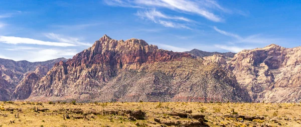 Panoramata Pouštní Krajiny Red Rock Canyon National Conservation Rekreační Oblasti — Stock fotografie
