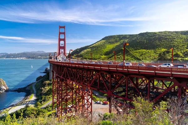 Golden Gate Bridge View Vista Punto Con Bellissimo Cielo Blu — Foto Stock