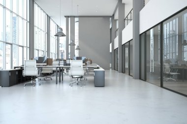 3d açık uzay ofisi içerisi hazırlanıyor