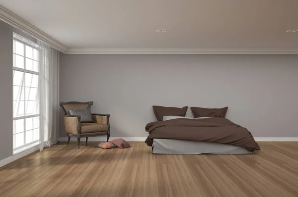 3D卧房的渲染 — 图库照片