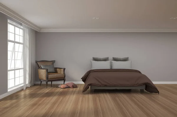 3D卧房的渲染 — 图库照片