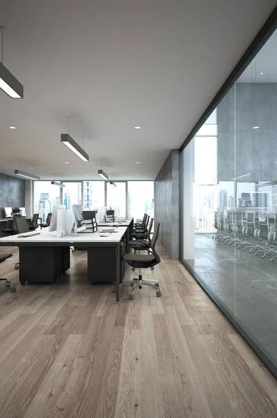 Renderizado Espacio Abierto Oficina Interior — Foto de Stock