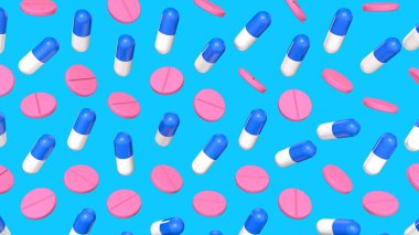 Tablet ve hapların deseni 3D oluşturma